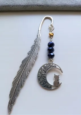 Immagine prodotto di Segnalibro Grande Gatto Luna Ematite