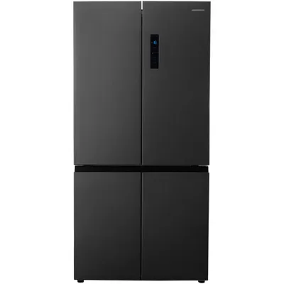 Produktbild von Heinner HSBS-HM600MDNFDXE++, Freistehend, Amerikanische Tür, Anthrazit, Edelstahl, 4 Tür(en), Berührung, LED