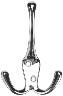 Image de Crochet triple pour chapeaux et manteaux, chrome/blanc