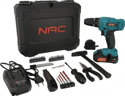 Zdjęcie produktu dla Nac Wkrętarka 20V 1X2,0Ah Z Zestawem Narzędzi