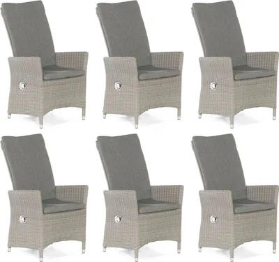 Produktbild von Sonnenpartner 6x Garten-Sessel Solares Aluminium/Polyrattan stone-grey Hochlehner