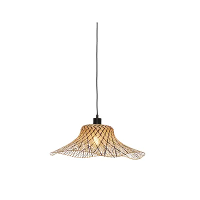 Produktbild von GOOD&MOJO - Hängeleuchte Ibiza - Bambus/Schwarz - 50x50x15cm Hängelampe - Esstischlampe - Wohnzimmerlampe - Schlafzimmerlampe - Wohnzimmer