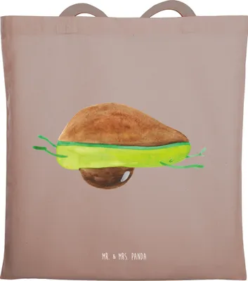Produktbild von Mr. & Mrs. Panda Jutebeutel Avocado Yoga - Braun Pastell - Geschenk, Schultasche, Laptoptasche, Hilfe, Tote Bag, Haha, Beutel, Shopping Tasche, Bauch, Humor, Sport