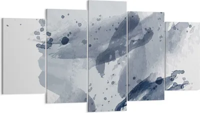 Produktbild von Bild auf Leinwand - Leinwandbild - 5 Teile - Abstraktion Blau Minimalismus - 160x85cm - Wand Bild - Wanddeko - Wandbilder - Leinwanddruck - Bilder - Wanddekoration - Leinwand bilder - EA160x85-4941