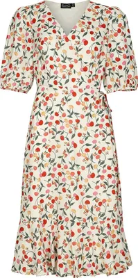 Produktbild von Voodoo Vixen Mittellanges Kleid Damen Colorful Cherries Wrap Dress multicolor L
