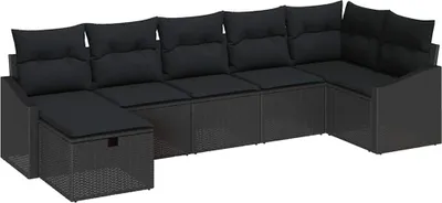 Immagine prodotto di vidaXL Set di divani con cuscini 7 pezzi in polirattan