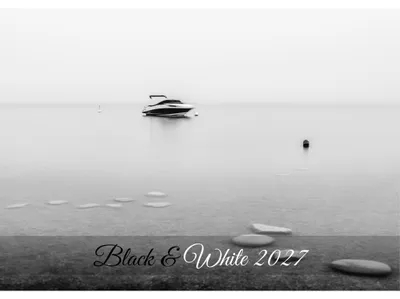 Produktbild von raxxa Premium-Monatskalender Black & White 2027 DIN-A4 quer