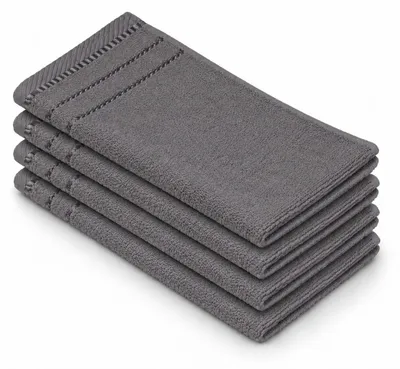 Produktbild von GÖZZE Berlin Gästetuch 4er Pack saugfähige strapazierfähige hautfreundliche Baumwoll-Gästetücher Anthrazit 30 x 50 cm