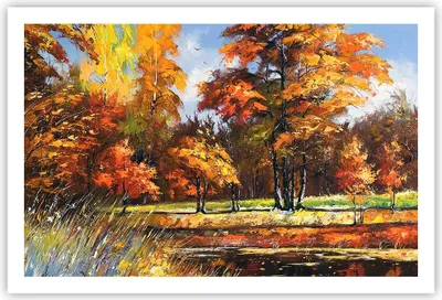 Produktbild von Poster - Poster ohne Rahmen - Park Herbst Wasser - 91,5x61 cm - Wand Bild - Wanddeko - Wandbilder - Kunstposter - Wandposter - Bilder - Kunstdruck - Wanddekoration - Wandbild - P2XAA91x61-3536