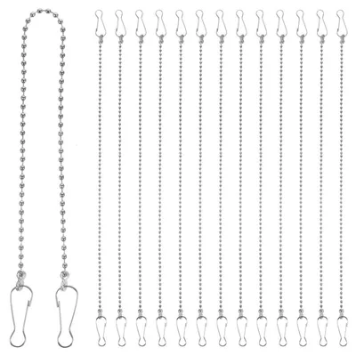 Image de Chaînes suspendues avec crochets, 28 cm, métal, couleur argent, lot de 24