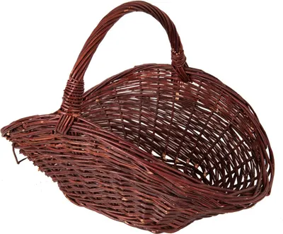 Image de Panier en osier pour bois, ovale, foncé