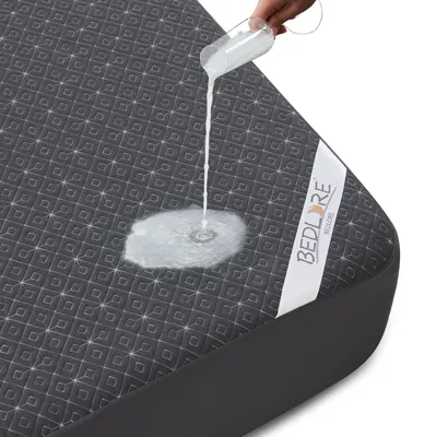 Obrázek produktu pro Elzusha – Šedá ochranná podložka na matraci s rozměry 40 cm a certifikací Oeko-Tex