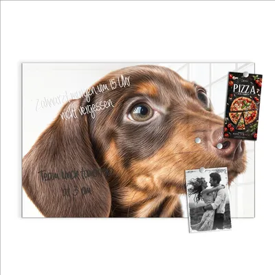 Produktbild von Magnettafel 60x40cm Pinnwand Whiteboard beschreibbar - Niedlicher Hund