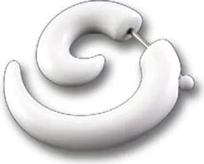 Produktbild von Fake Ohr Spirale Expander Acyl Weiss Dehnung Piercing - ZER050 - 3.0 Millimeter