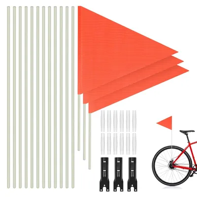 Obrázok produktu pre Bicyklová vlajka 200 cm, sada 3 ks, oranžová, pre detský bicykel