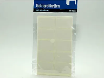 Produktbild von 100 Gefrieretiketten, selbstklebend, weiß