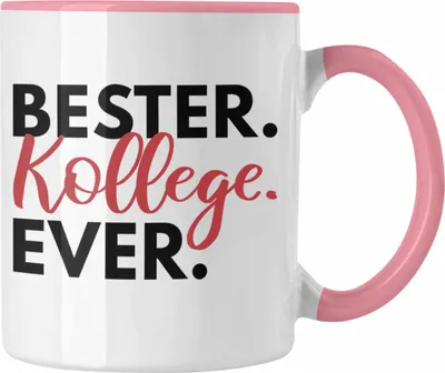 Produktbild von Trendation - Bester Kollege Tasse Geschenk Lieblingskollege Abschiedsgeschenk Kaffeetasse Kollegen Büro (Rosa)