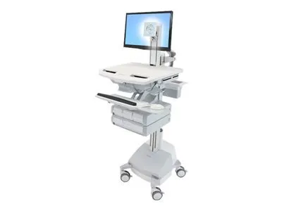 Immagine prodotto di Ergotron StyleView, Carrello multimediale, Alluminio, Grigio, Bianco, Alluminio, Plastica, Acciaio zincato, Pannello piatto, 17,3 kg, 61 cm (24")