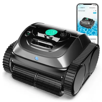 Obrázek produktu pro Robotický vysavač do bazénů - černý - výkon 65 W - doba provozu 120 minut - filtr 180 µm - pro bazény do 150 m²