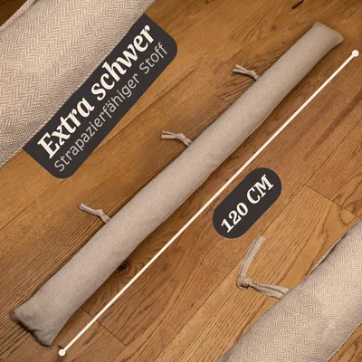 Obrázok produktu pre Zábrana proti prievanu pre okná do 120 cm - Energeticky úsporná - Extra dlhá - Ťažká - Béžová