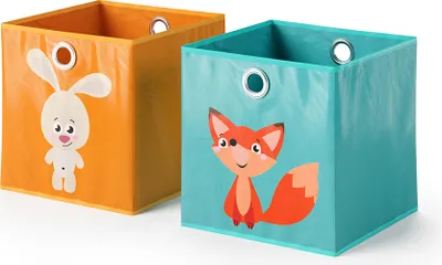 Produktbild von Vicco Faltbox , 30 x 30 cm 2er Set, Orange/Blau