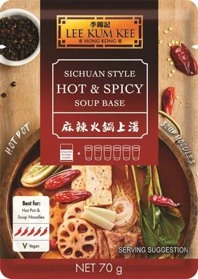 Immagine prodotto di LEE KUM KEE Brodo per hot pot piccante del Sichuan 70 g | Miscela di spezie per hot pot | Brodo per piatti a base di pasta