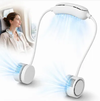 Produktbild von 3 Modi Nackenventilator mit Kühlfunktion, 177g, Tragbarer, leise, USB Akku, ideal für Sport, Reisen, Büro & Outdoor