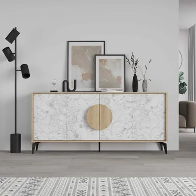 Obrázok produktu pre Luxusný konzolový stolík ORIANA 180 dub / biela Carrara