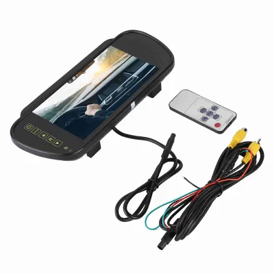 Zdjęcie produktu dla Monitor lusterka wstecznego, 7-calowy wyświetlacz LCD, monitor kamery cofania dla kamery cofania