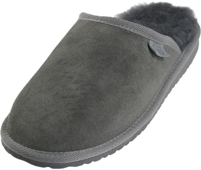 Produktbild von Extra dicke Lammfell Pantoffeln für Herren Flache Form