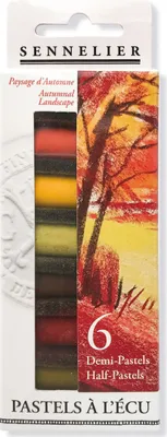 Image de Étui Sennelier contenant 6 demi-pastels tendres - Paysage d'automne - N132288.01