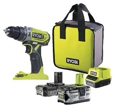 Image de Perceuse-visseuse à percussion RYOBI R18PD2-242S 18V ONE+™ avec 1x2Ah et 1x4Ah