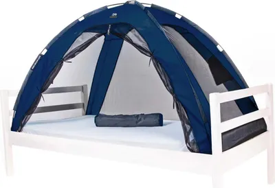 Obrázek produktu pro DERYAN postelová stanová moskytiéra - 200x90 cm - Moskytiéra nejvyšší kvality, síťka 1 mm - Námořnická modrá