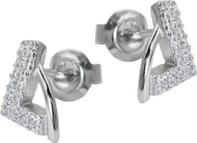 Produktbild von Ohrstecker Ohrringe Ohrschmuck Dreieck weiße Zirkonia 925 Silber Damen