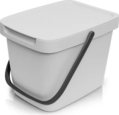 Produktbild von YourCasa® Biomülleimer Küche - 6L mit Deckel und Wandaufhängung Grau