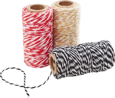 Produktbild von VBS Baumwollkordel "Duo", 3er-Set, 1,5 mm, Rolle à 25 m