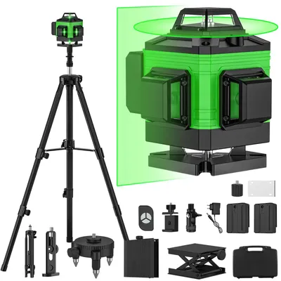 Image de Niveau laser, fonction autonivelante, compatible avec trépied, 16 lignes, avec trépied (boîtier en plastique)