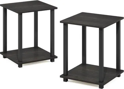 Productafbeelding van Zwarte nachtkastjes, set van 2, 39x39 cm, elegant design