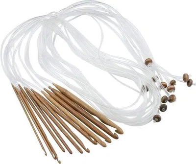 Immagine prodotto di Set di ferri per lavorare a maglia - Ganci per tappeti - Lavorazione a maglia di tappeti - 12 misure diverse - 3,0-10,0 mm - trasparente