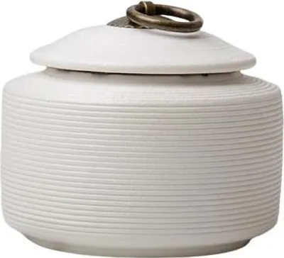 Produktbild von Luxe Mini Urn 330 ML aus Keramik - Weiße Dekorationsurne für Menschliche und Tierasche - Hochwertige Ascheurne