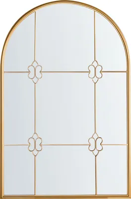Produktbild von BELIANI Wandspiegel Gold Metall Bogenform Vintage Glamour Stil zum Aufhängen Hängespiegel Wanddekoration