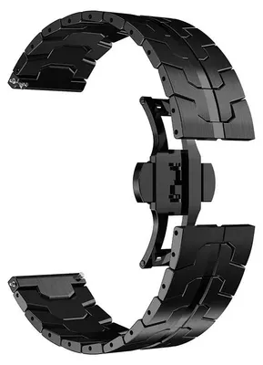 Produktbild von Smartwatch-Armband - Universal 20 mm - Edelstahl - Faltschließe - Schwarz