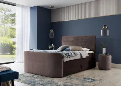 Produktbild von YOURHOUSE24 Boxspringbett Plaza Bonell-Matratze und Topper, mit zwei Bettkästen für die Bettwäsche, kontinentales Bett, kontinentales Bett (Farbe: Poso 6, Größe: 180x200 cm)