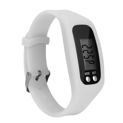 Produktbild von Sport Laufen Silikon Schrittzähler Kalorien Schrittzähler Digitaluhr Armband-Weiß
