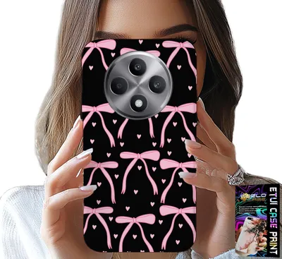 Immagine prodotto di Custodia per Oppo Reno12 F / 12Fs 5G - Nastri neri e rosa