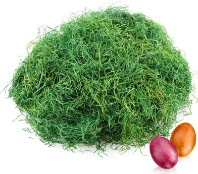 Produktbild von com-four® 240g Ostergras in grün für Osternester - Osterdeko zum Basteln - Holzwolle für Osterkörbe
