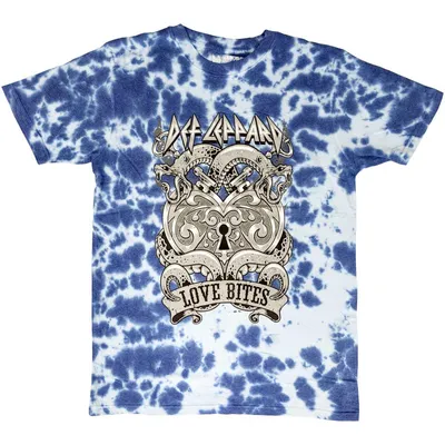Obrázok produktu pre Def Leppard Love Bites (Wash Collection) Blue L Tričko
