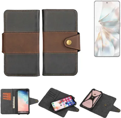 Produktbild von K-S-Trade Handyhülle Schutzhülle Hülle Bookstyle Wallet-Case kompatibel mit Nubia Z60S Pro Bumper Rundumschutz schwarz-braun 1x