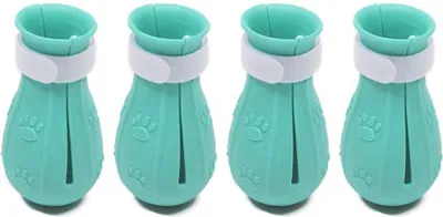Produktbild von Stück kratzfeste Katzenstiefel, Silikon-Schönheits- und weiche Badefußabdeckung, verstellbare Katzenkrallenschutzschuhe, geeignet zum Baden zu Hause (blau)