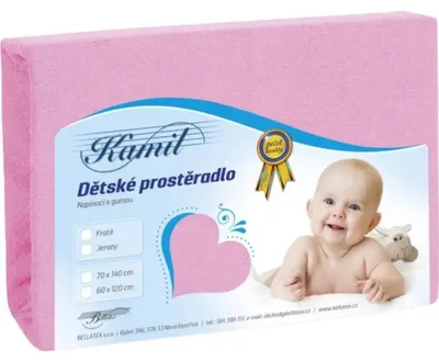 Obrázok produktu pre Detské froté prestieradlo - ružové - 60x120